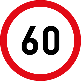 60 km/h speed limit sign